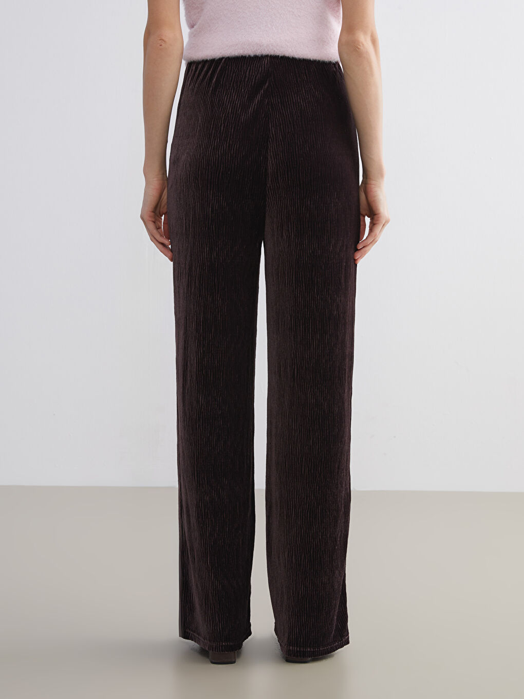 Elasticated Waist Velvet Women's Trousers-3