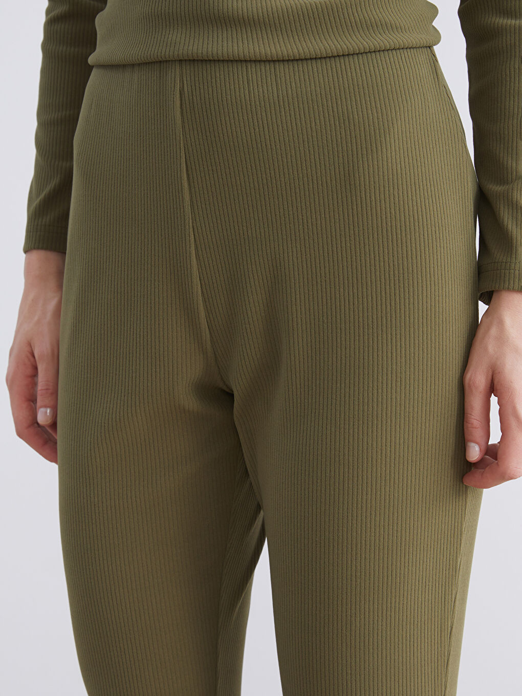 Женщины Хаки Брюки‑джоггеры-2