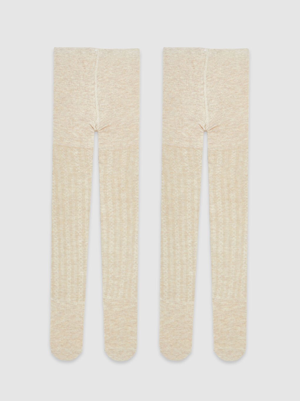 Bej Desenli Kız Çocuk Külotlu Çorap 2'li