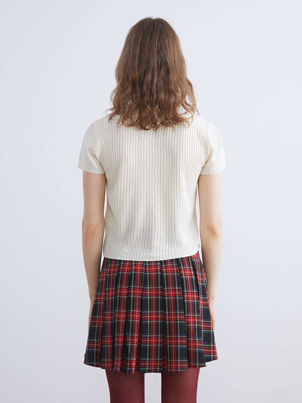 Bej Bisiklet Yaka Kadın Triko Hırka-3