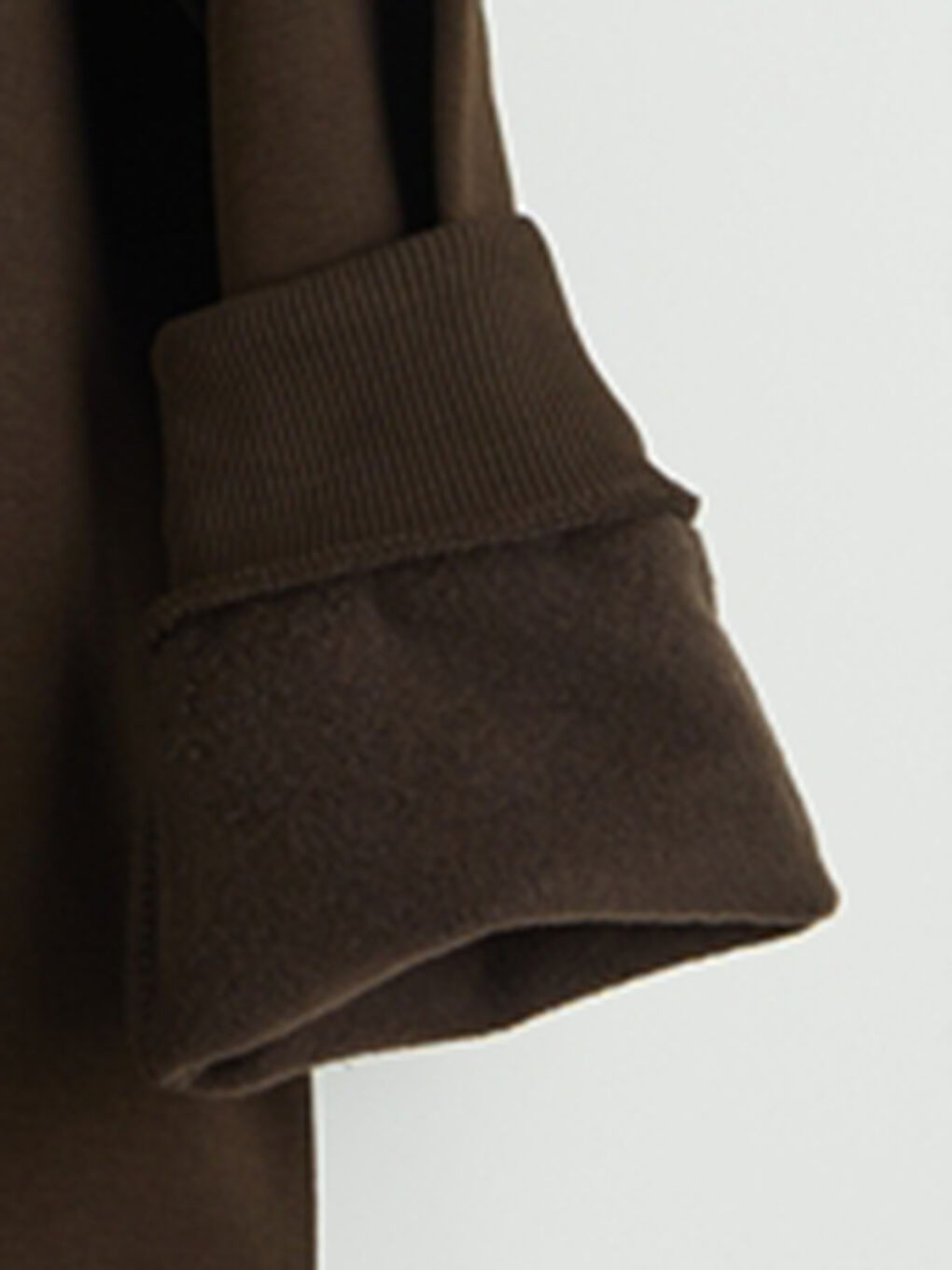 Kahverengi Dik Yaka Erkek Kalın Sweatshirt-2