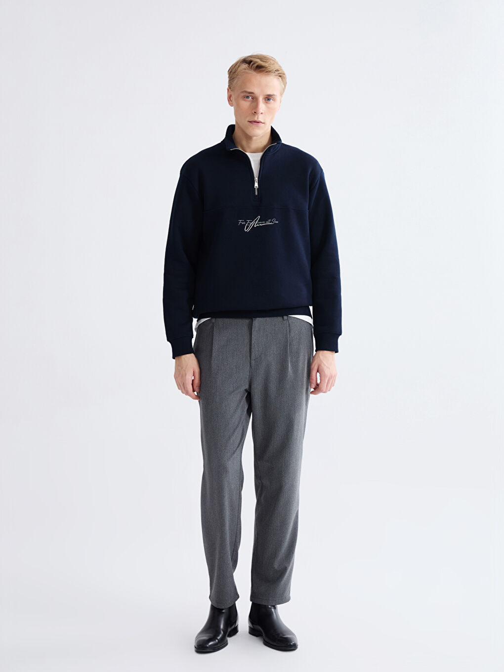 მამაკაცები მუქი ლურჯი თბილი ზედა-1