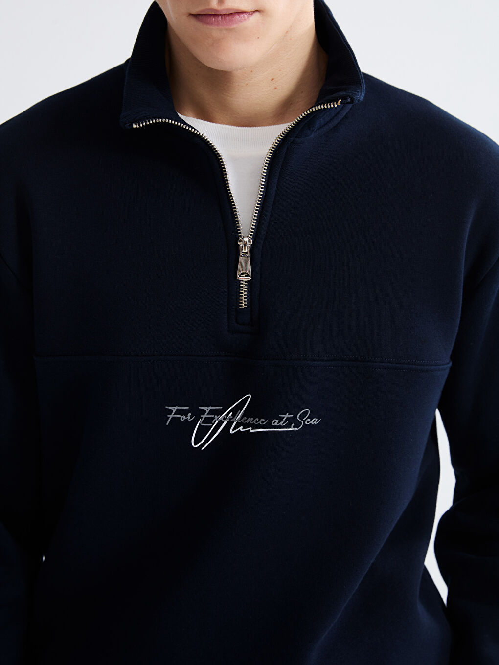 მამაკაცები მუქი ლურჯი თბილი ზედა-2