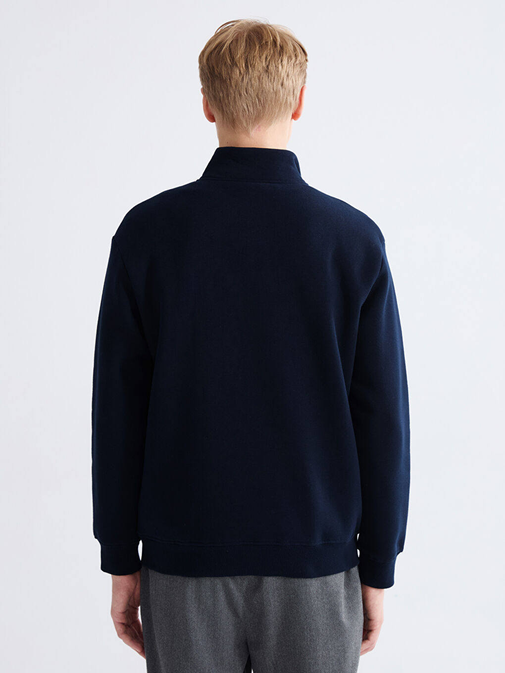 მამაკაცები მუქი ლურჯი თბილი ზედა-3