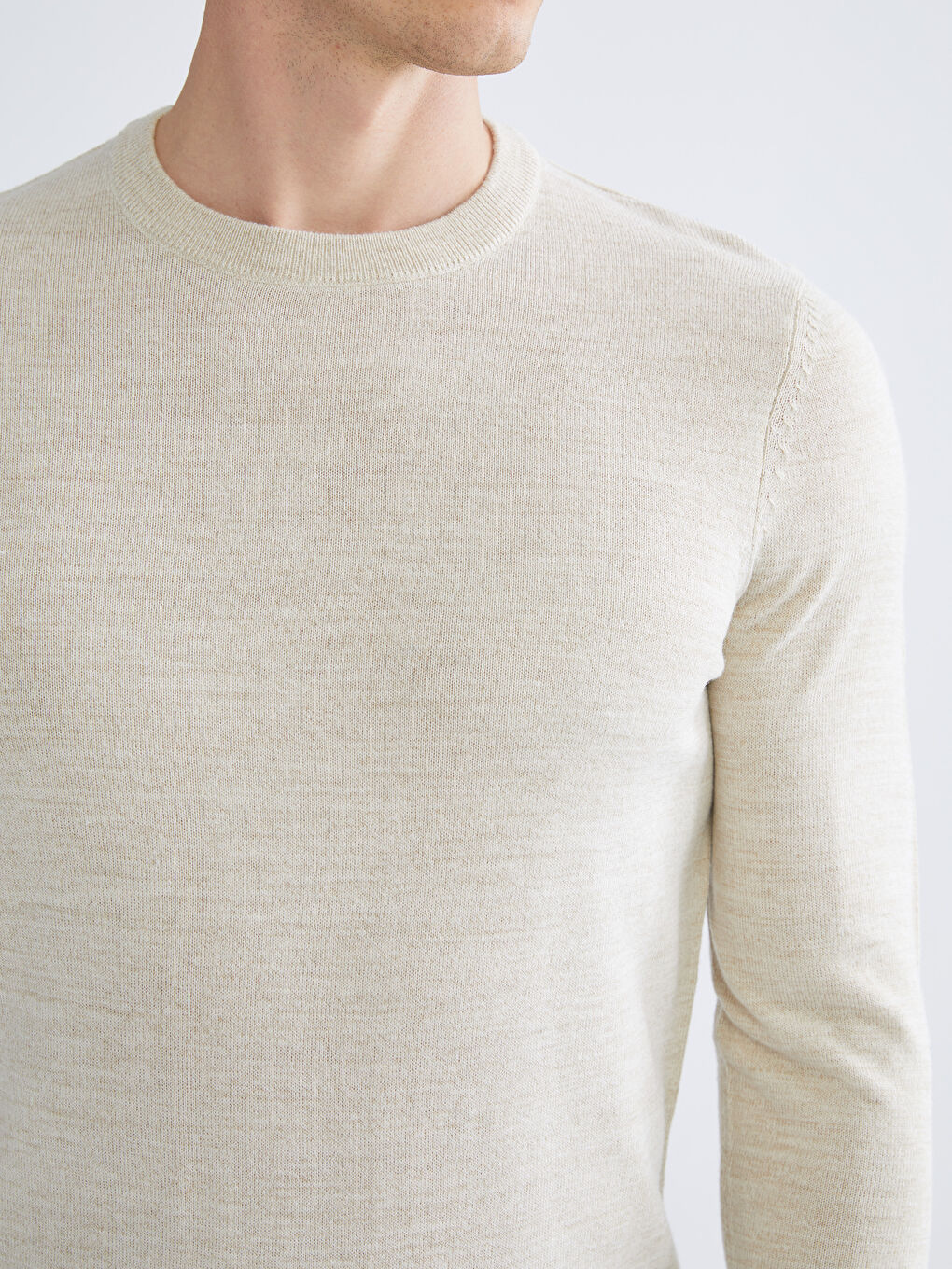 Crew Neck Long Sleeve Basic Men's Sweater-2