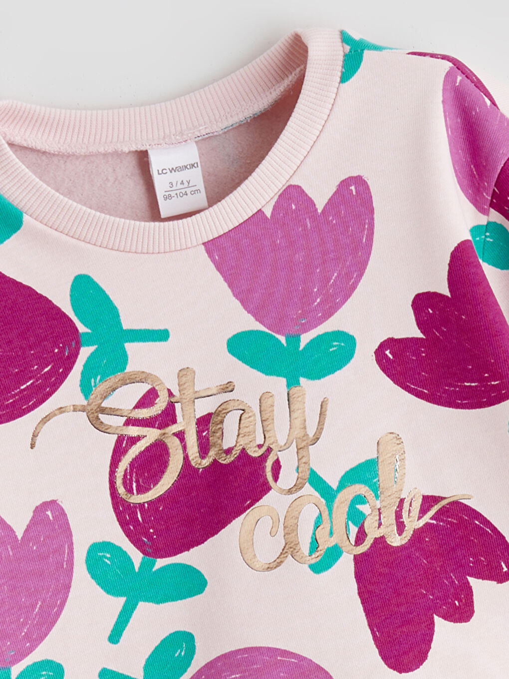 Pembe Baskılı Kız Çocuk Sweatshirt-2