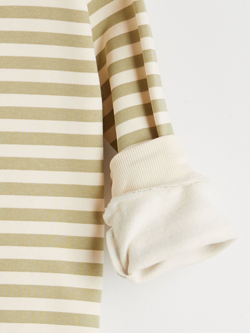 Haki Bebe Yaka Çizgili Kız Çocuk Sweatshirt-2