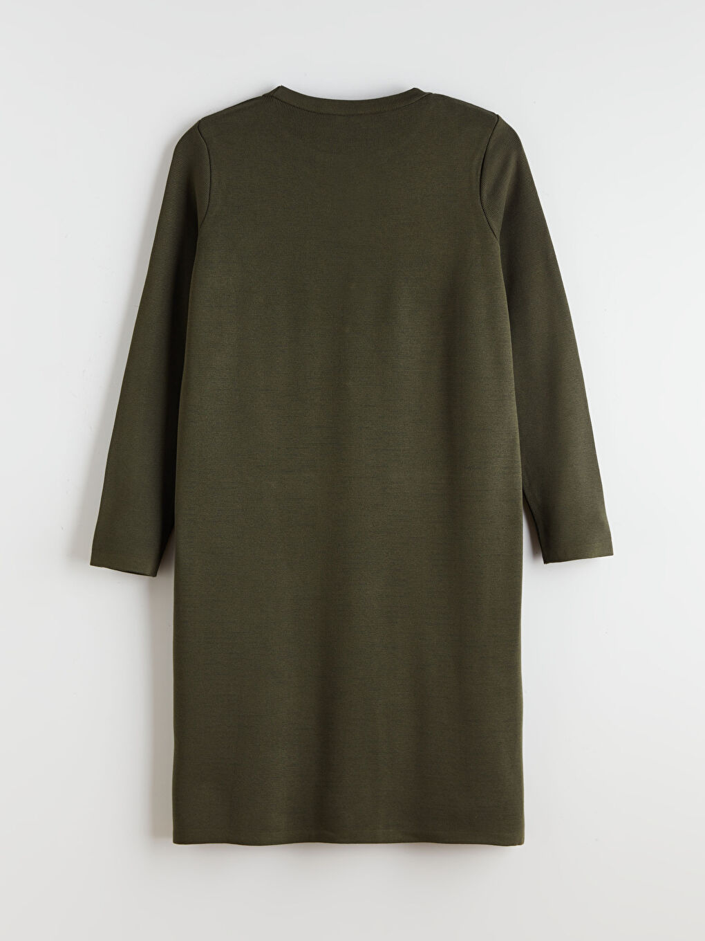 Haki Bisiklet Yaka Triko Elbise-5