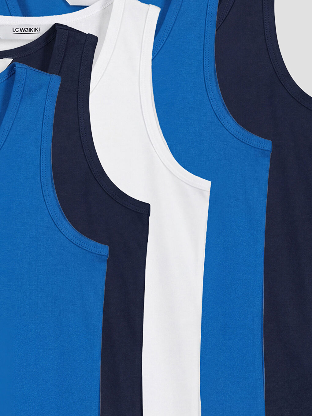 Lacivert Bisiklet Yaka Erkek Çocuk Atlet 5'li-2