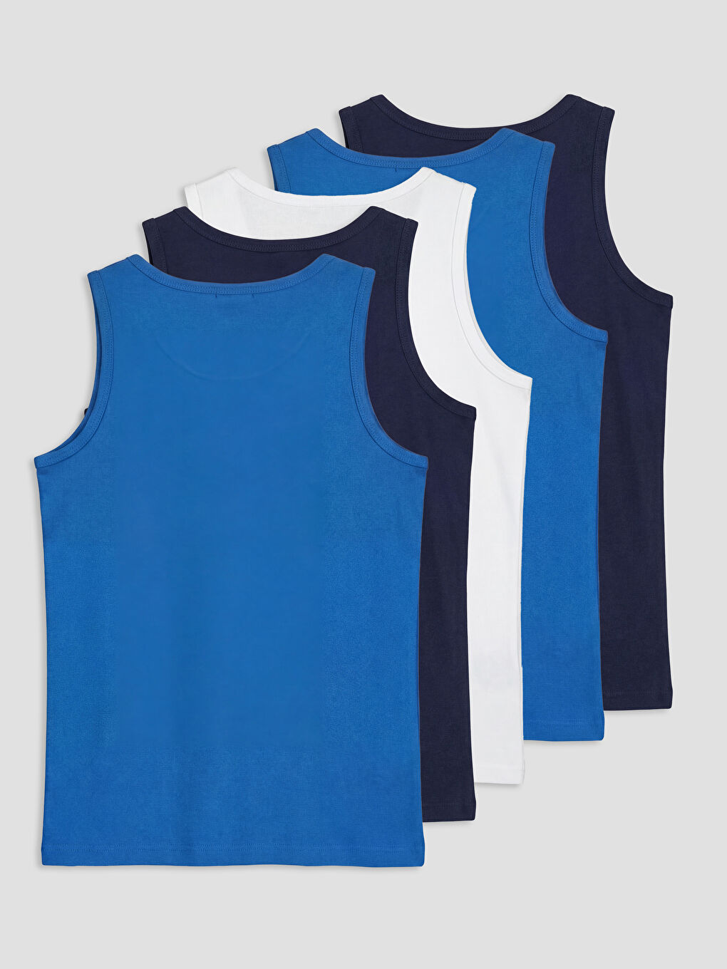 Lacivert Bisiklet Yaka Erkek Çocuk Atlet 5'li-1