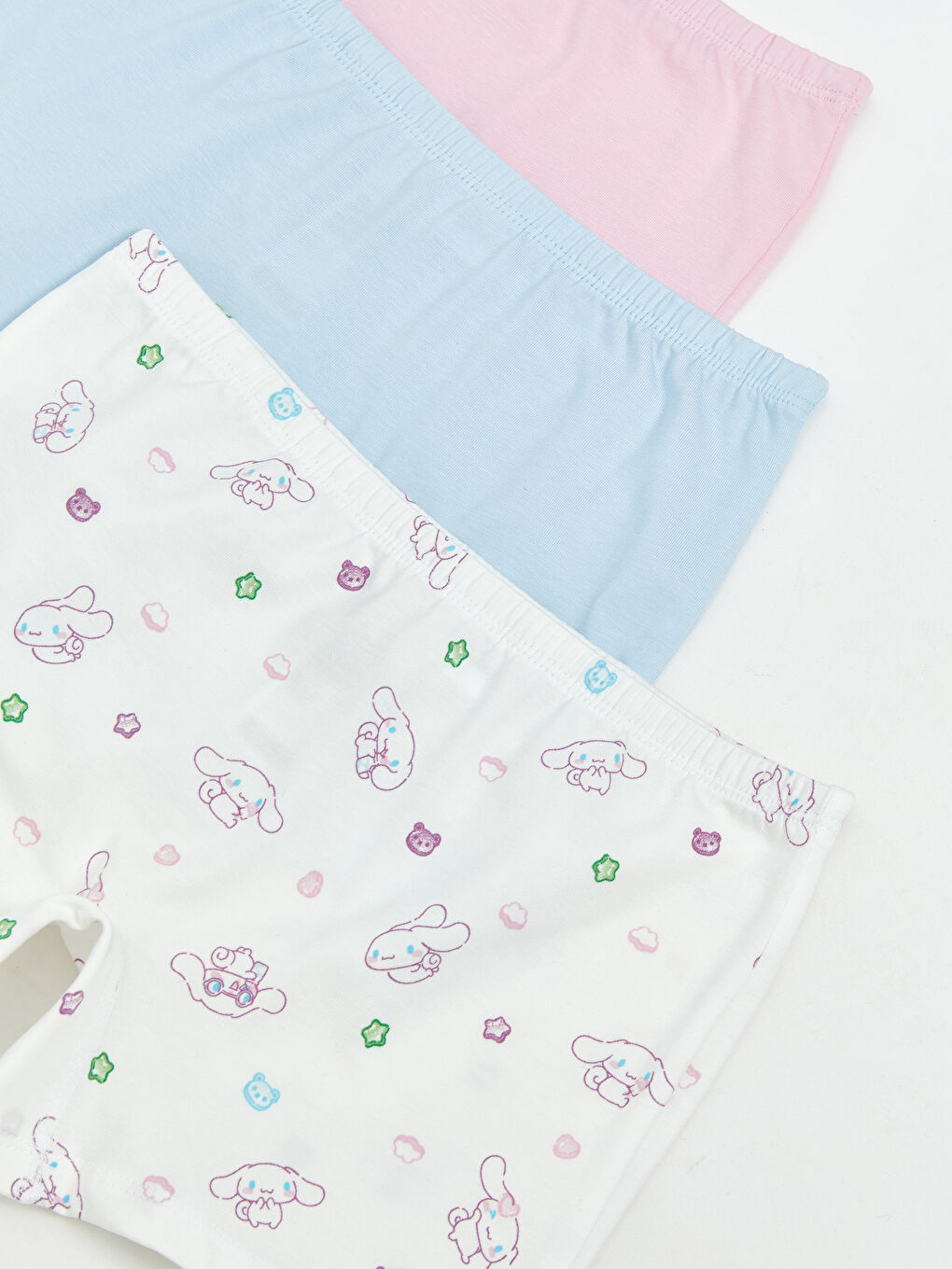 Beyaz Baskılı Kız Çocuk Boxer 3'lü-2