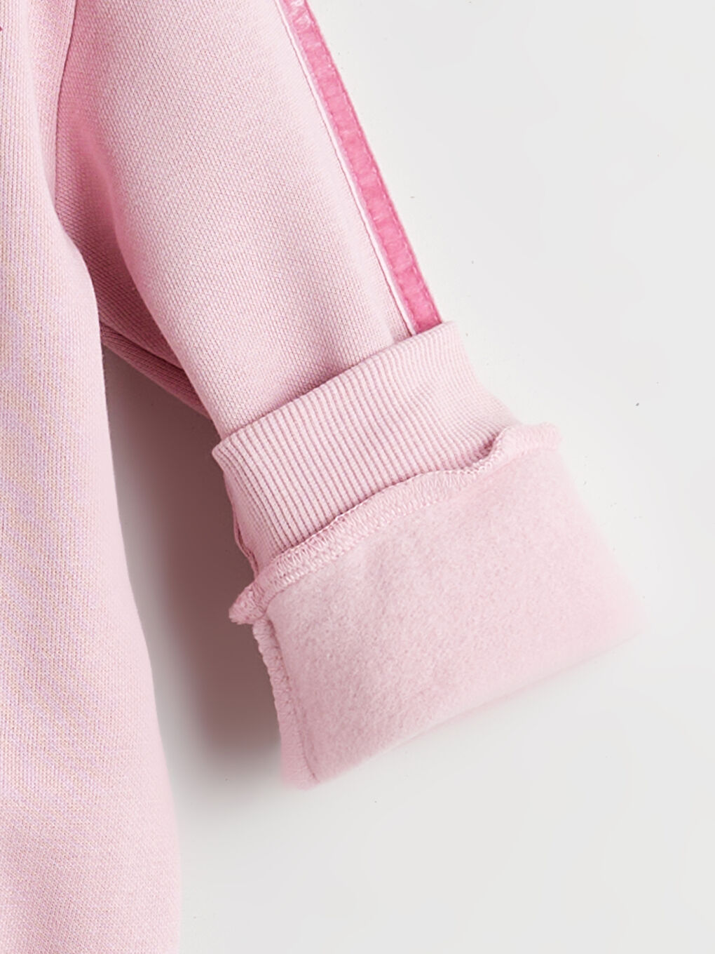 Pembe Fiyonklu Kız Çocuk Kalın Sweatshirt ve Eşofman Altı-3