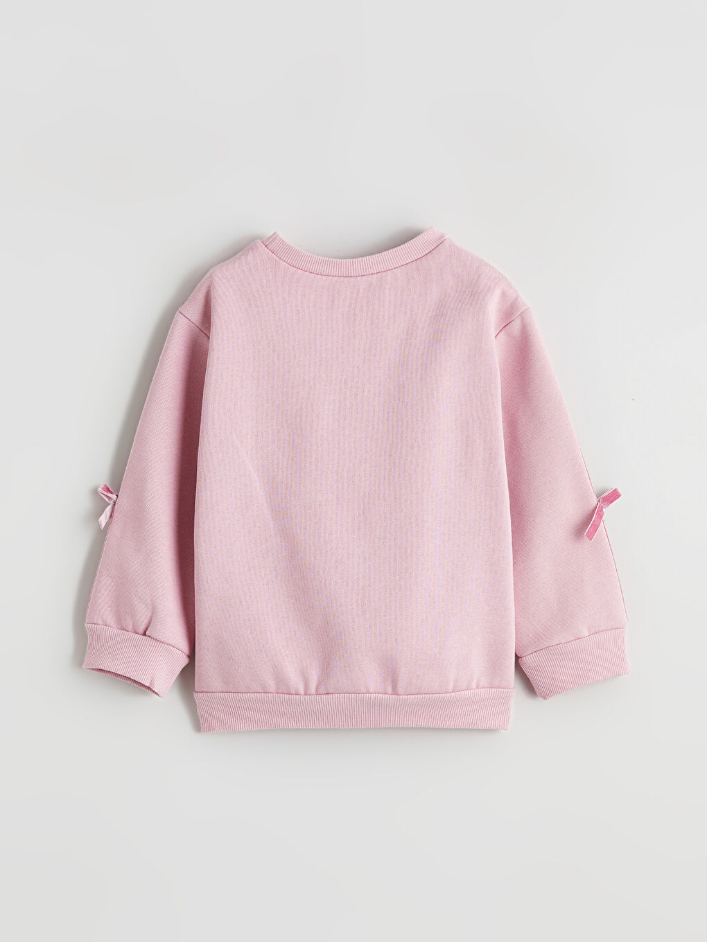Pembe Fiyonklu Kız Çocuk Kalın Sweatshirt ve Eşofman Altı-4