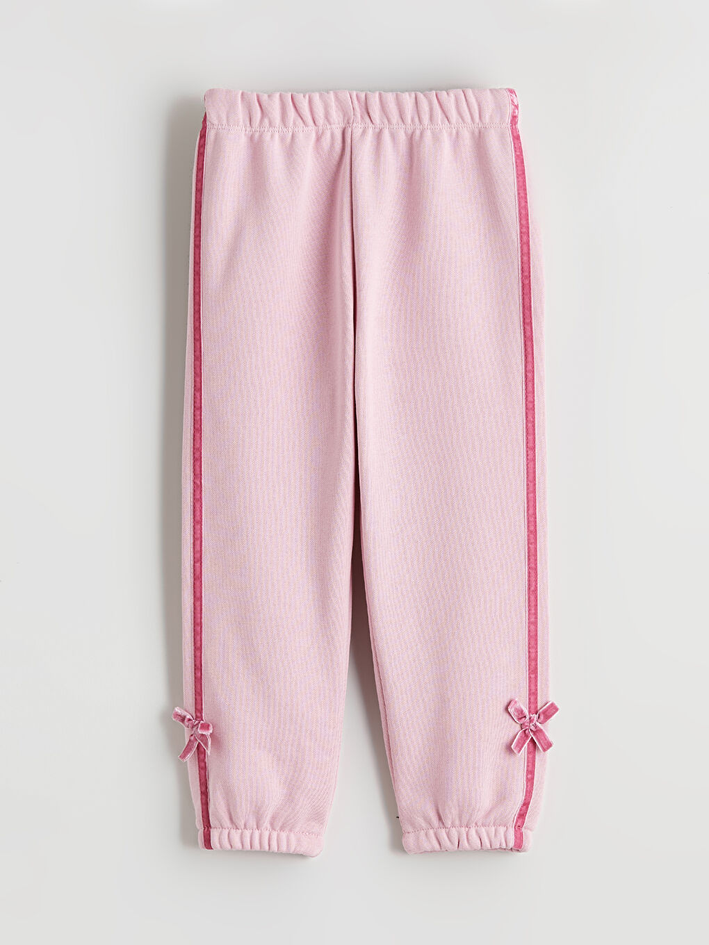 Pembe Fiyonklu Kız Çocuk Kalın Sweatshirt ve Eşofman Altı-5