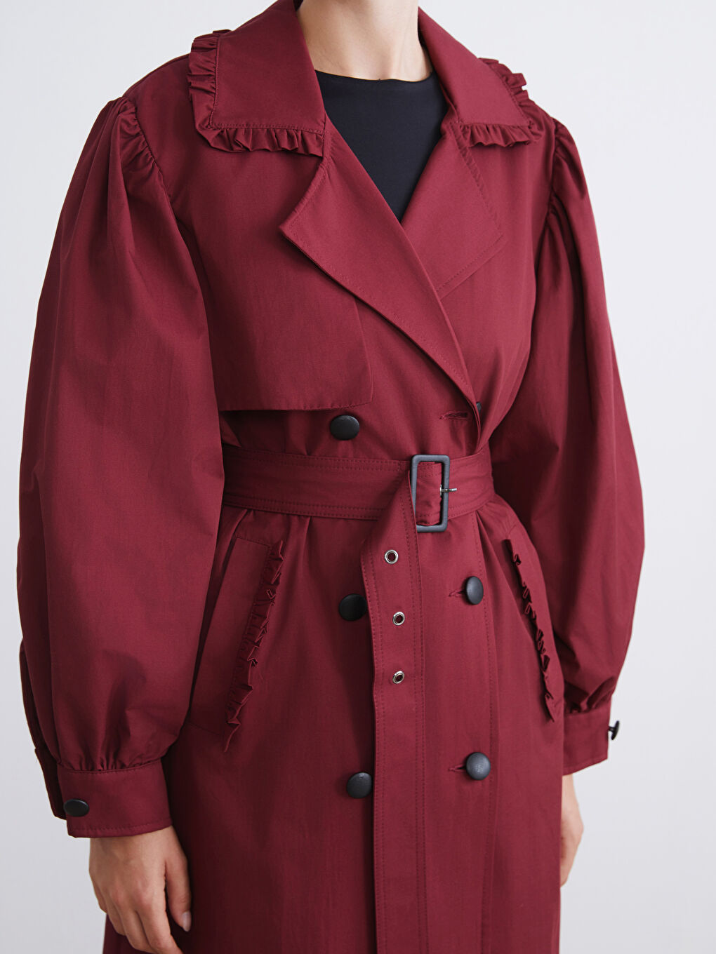 معطف ترنش بصفين زراير للسيدات-7