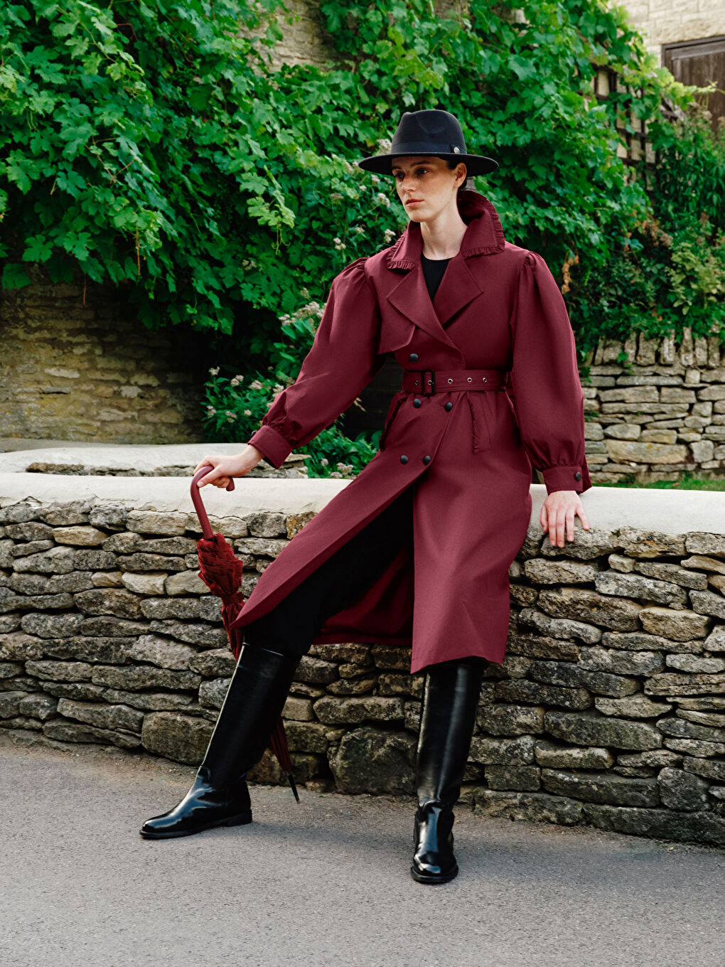 معطف ترنش بصفين زراير للسيدات