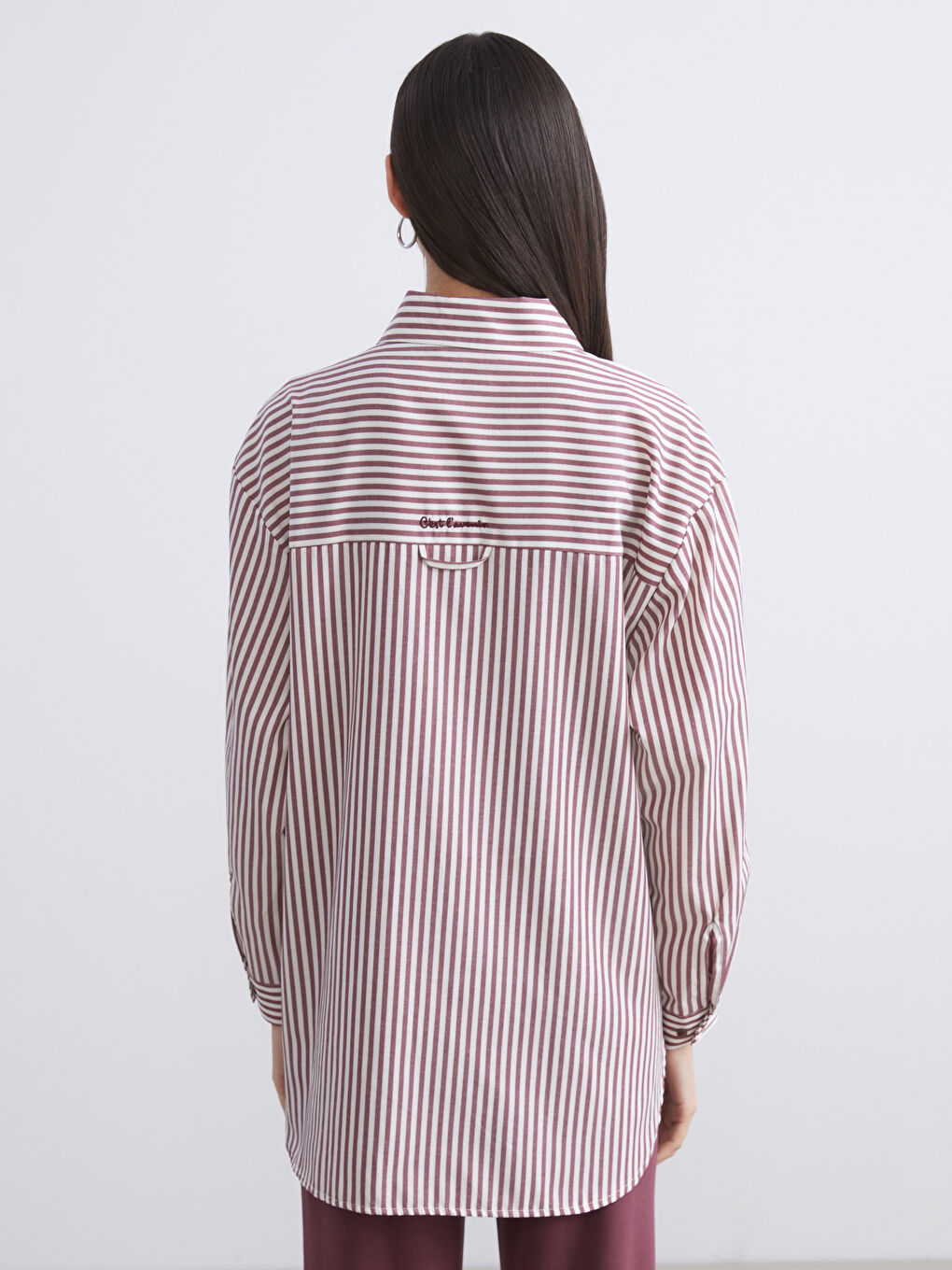 Striped Oversize Poplin Women's Shirt Tunic-3