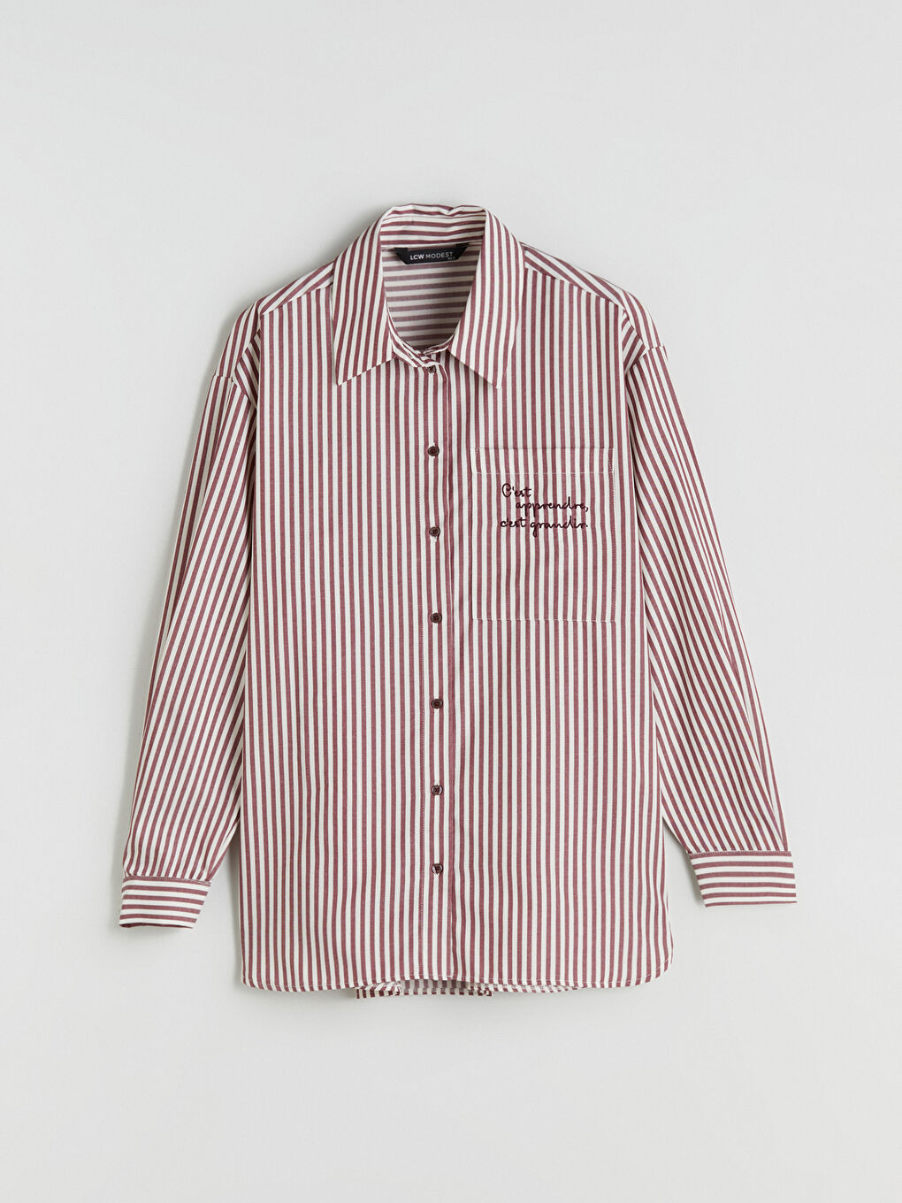 Striped Oversize Poplin Women's Shirt Tunic-4