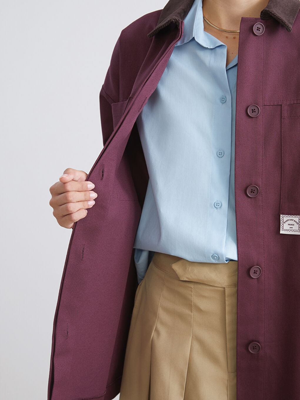 Collared Neck Oversize Women's Jacket-2