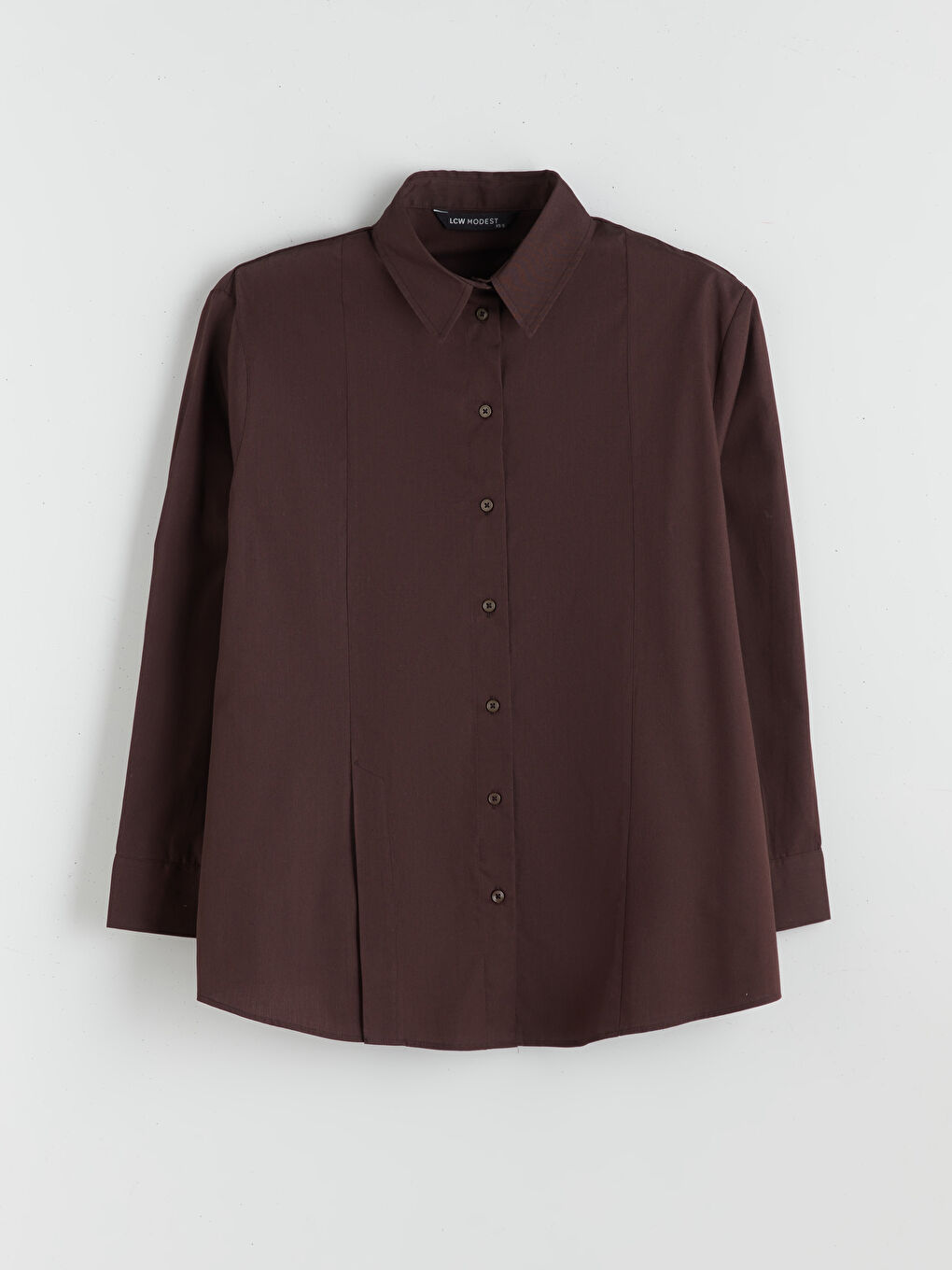 Kahverengi Oversize Poplin Kadın Gömlek Tunik-4