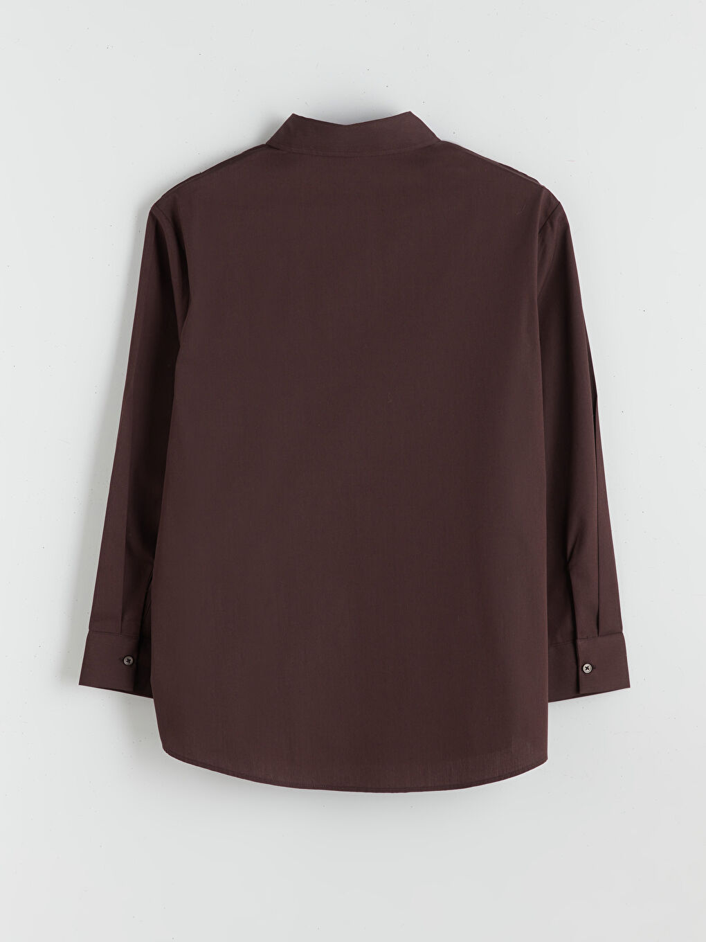 Kahverengi Oversize Poplin Kadın Gömlek Tunik-5