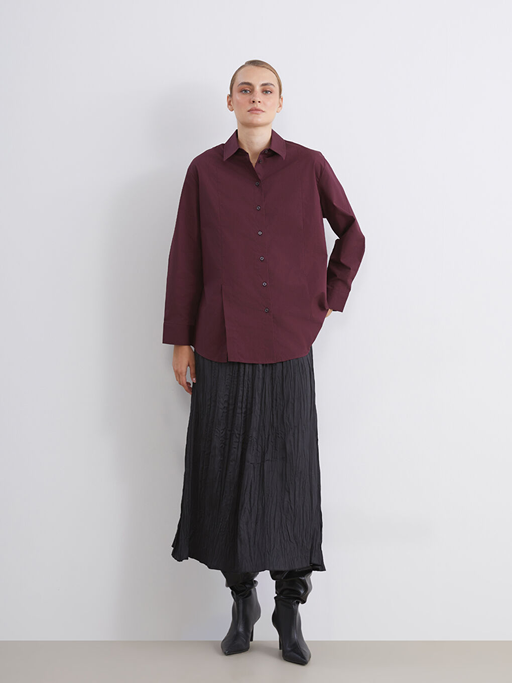 Oversize Poplin Women's Shirt Tunic-1