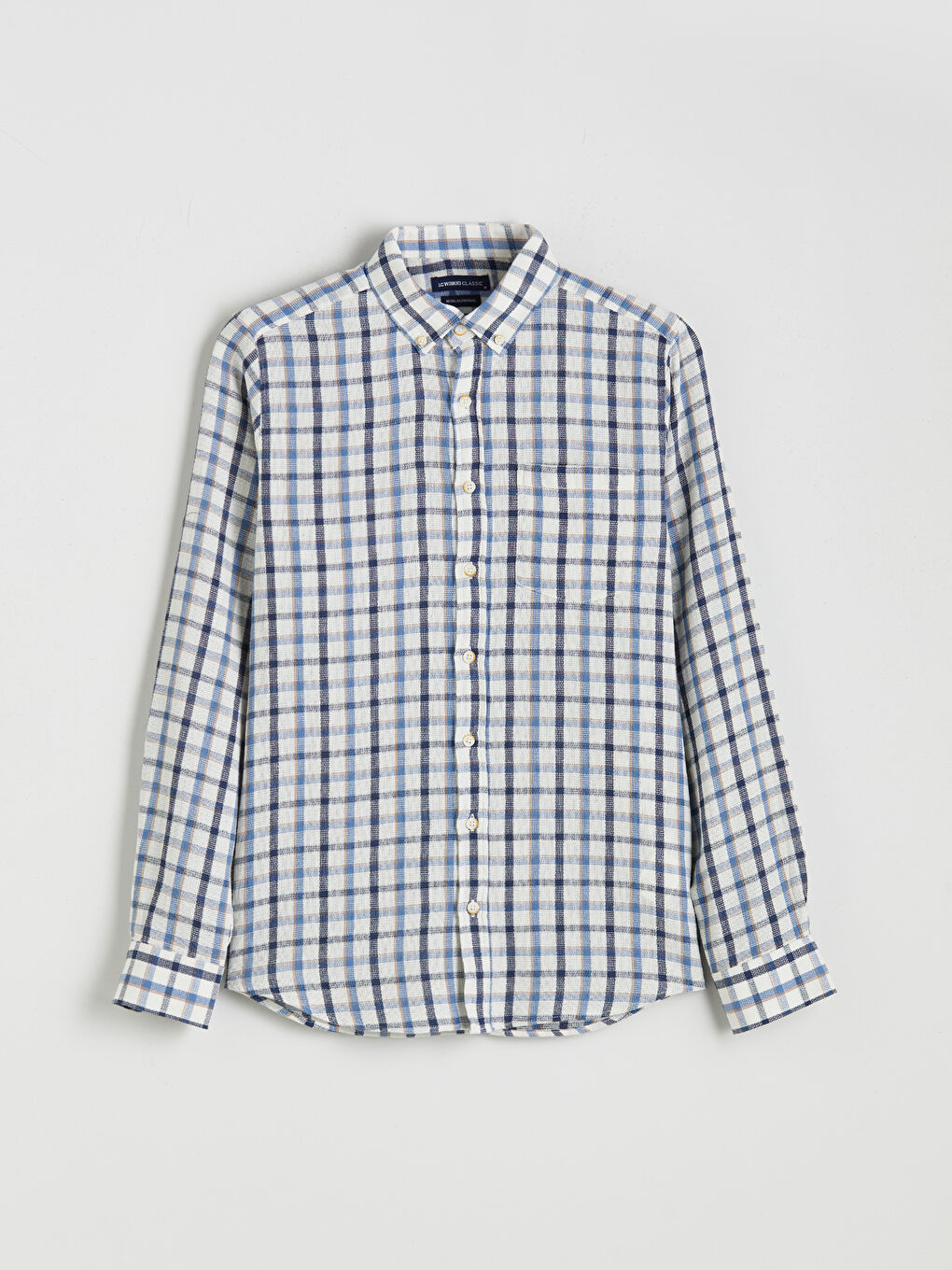 Mavi Regular Fit Uzun Kollu Ekose Armürlü Erkek Gömlek-4