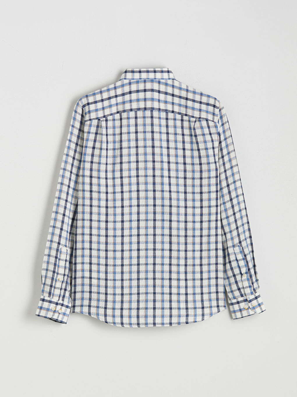 Mavi Regular Fit Uzun Kollu Ekose Armürlü Erkek Gömlek-5