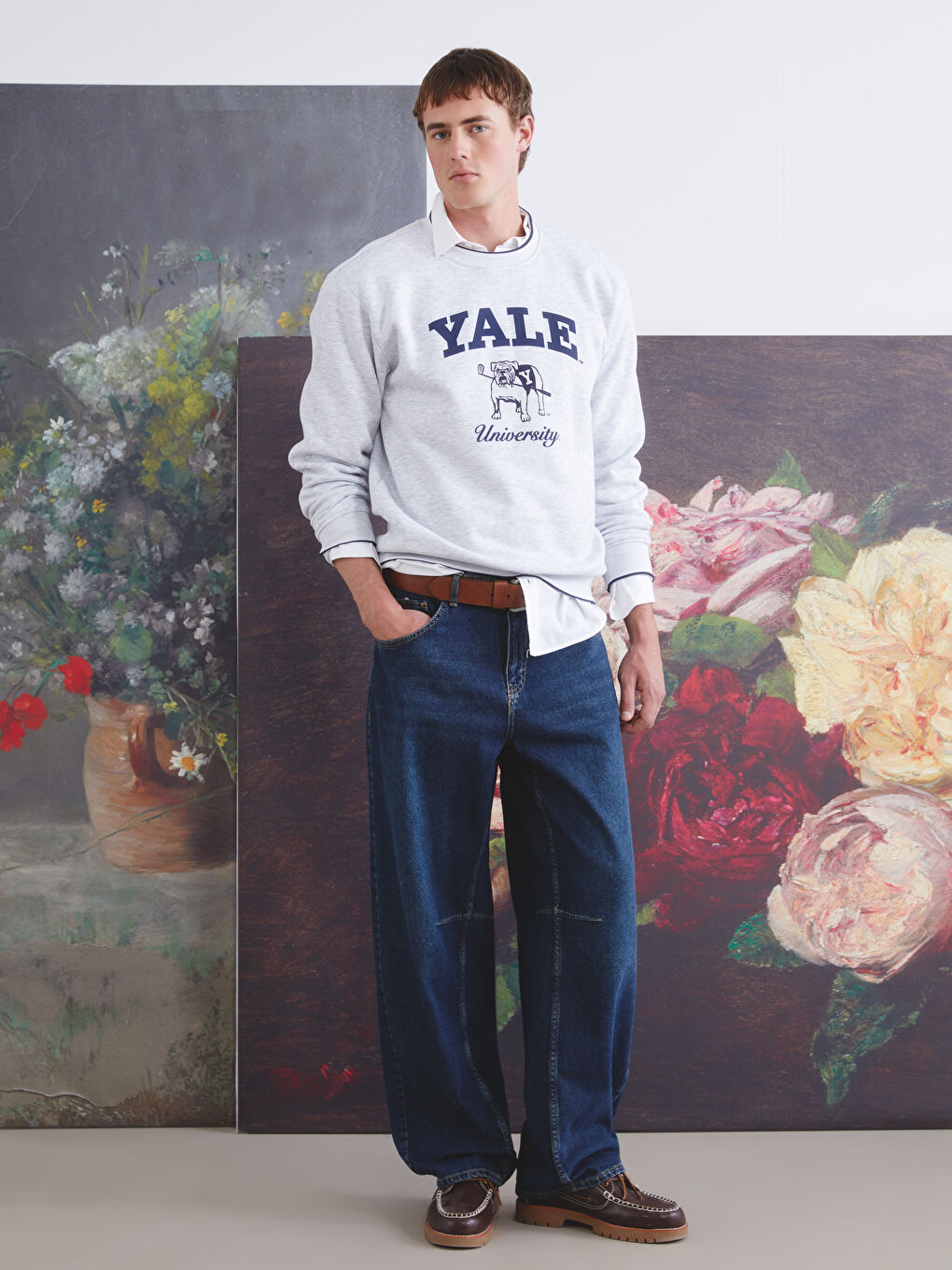 Yale University Printed Men's Thick Sweatshirt-1