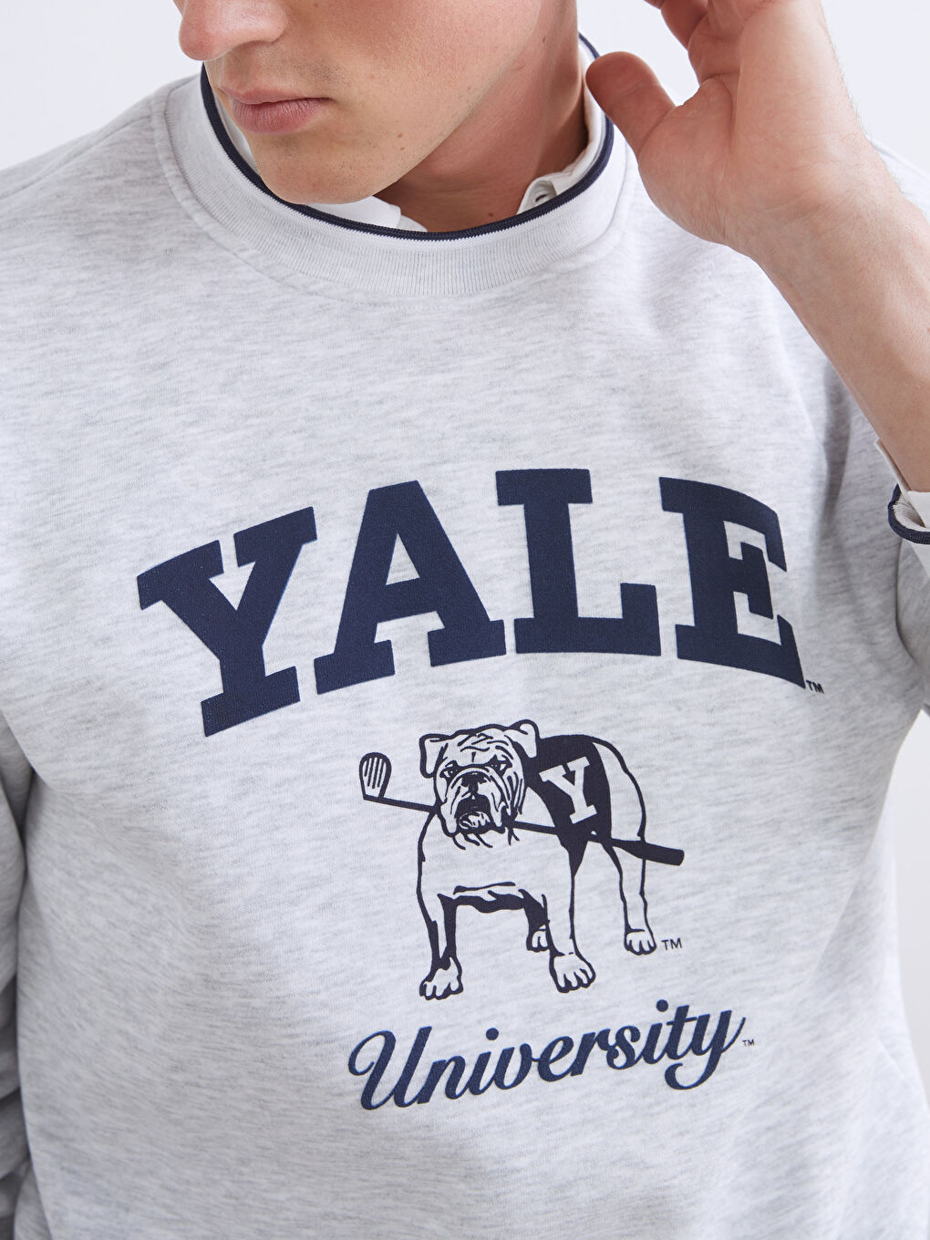 Yale University Printed Men's Thick Sweatshirt-2