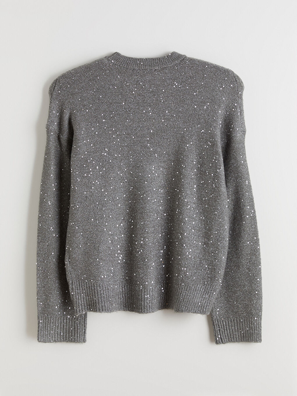 Džemper od trikotaže sa okruglim izrezom i ukrasima za žene-5