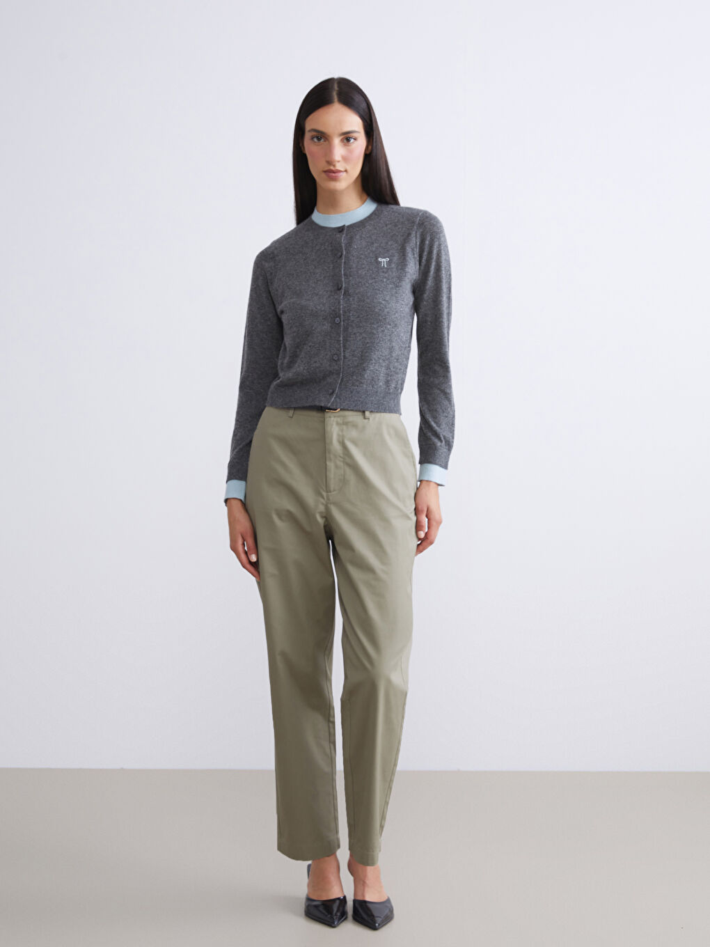 Žena SIVA Kardigan-1