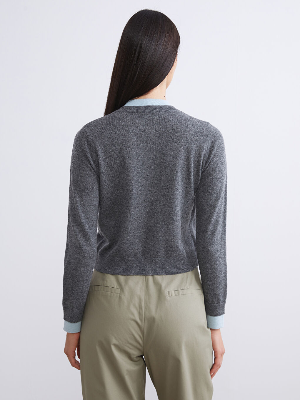 Žena SIVA Kardigan-3