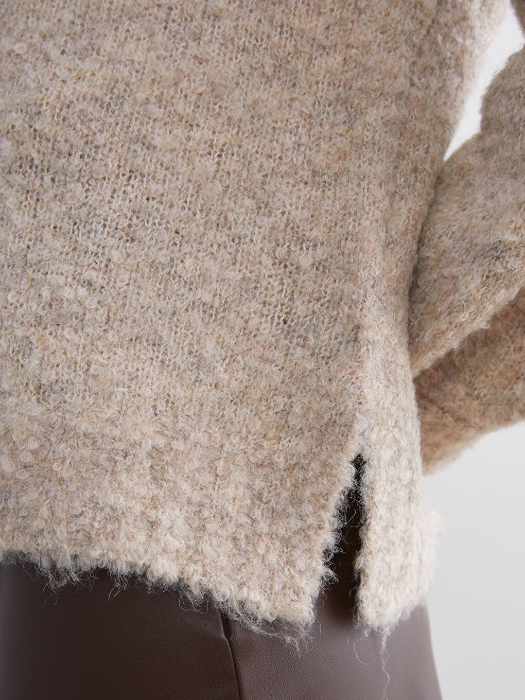 Džemper od trikotaže sa okruglim izrezom, prevelik za žene-2