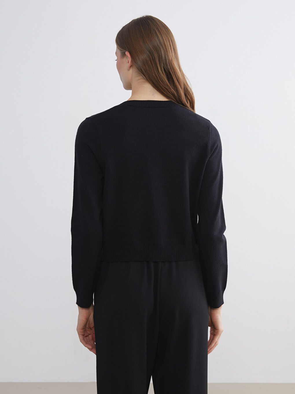 Crew Neck Bow Buttoned Women's Knitwear Cardigan-3