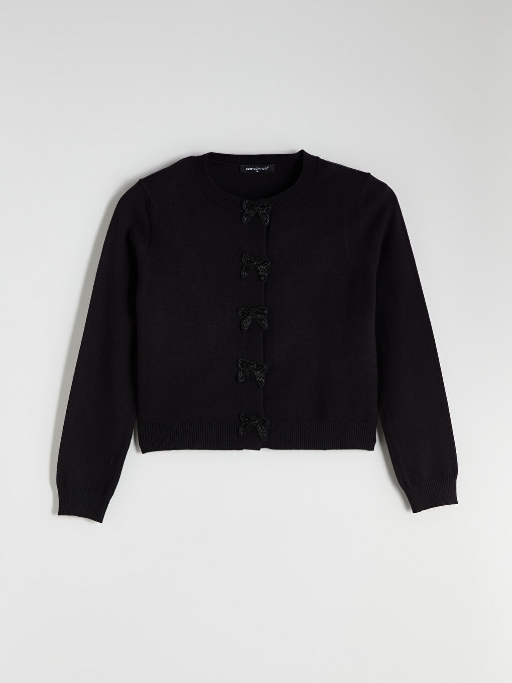 Crew Neck Bow Buttoned Women's Knitwear Cardigan-4