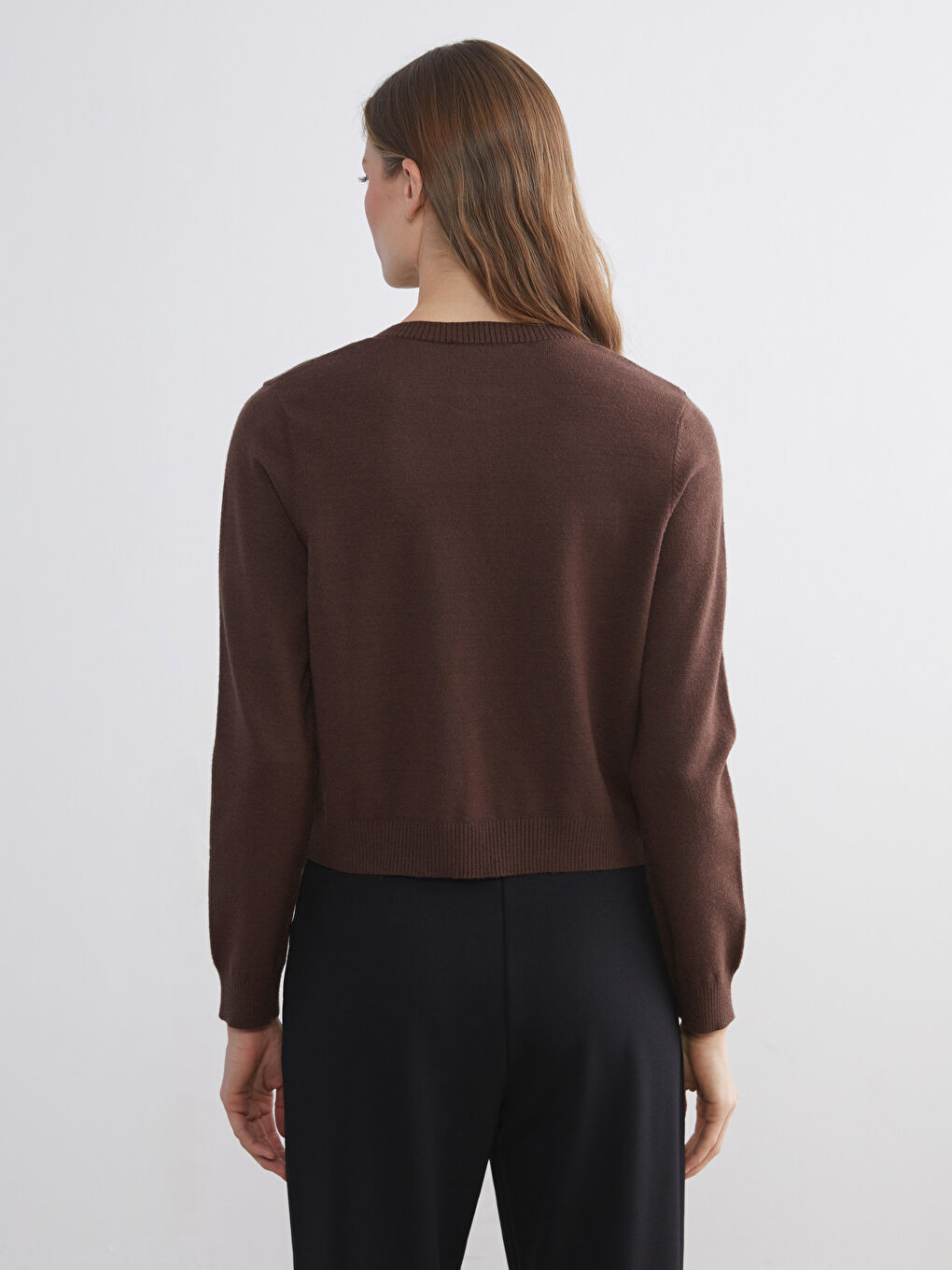 Женщины Коричневый Кардиган-3