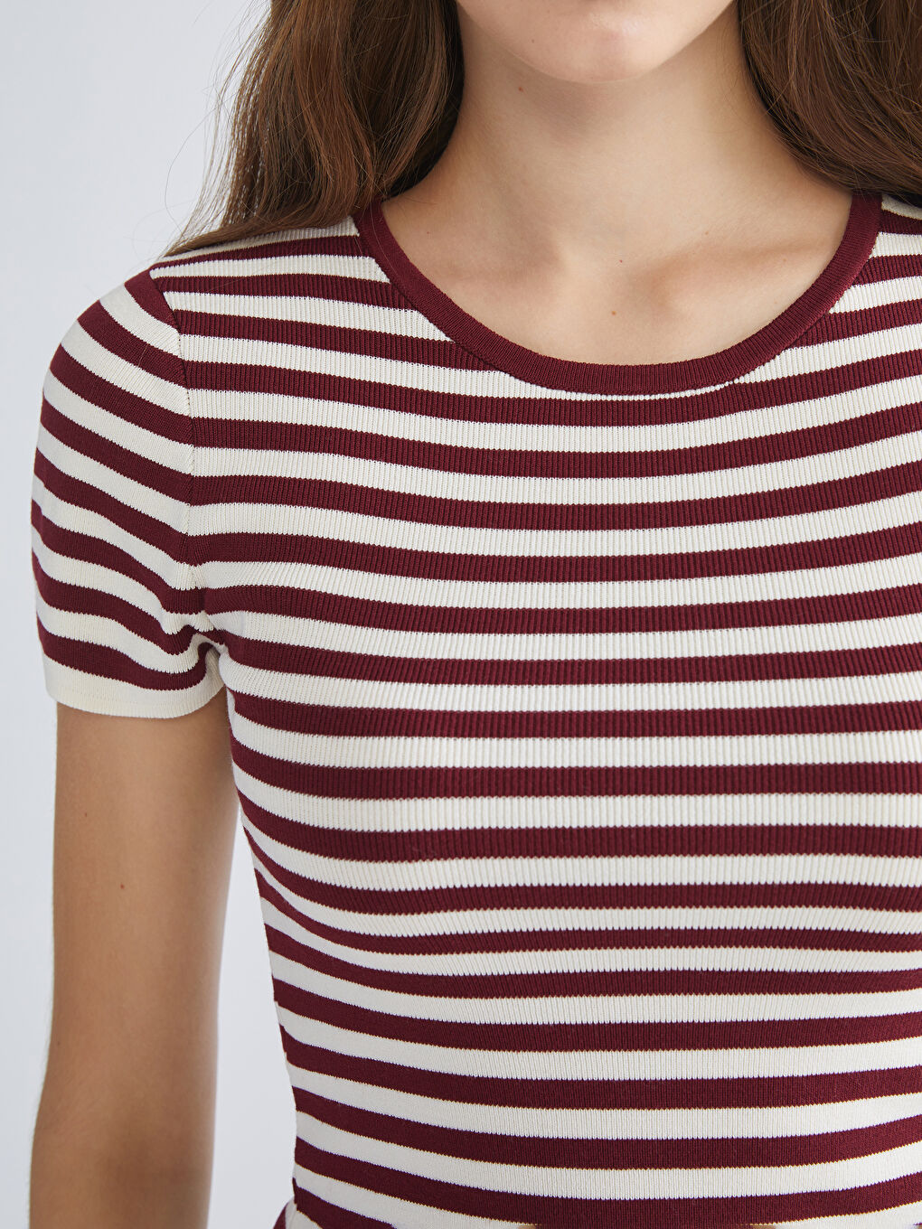Crew Neck Striped Women's Knitwear Sweater-2