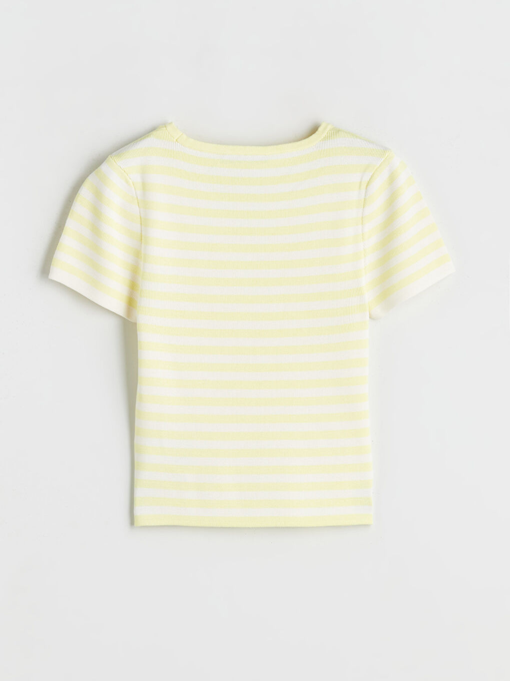 әйелдерге арналған дөңгелек жағалы жолақты трикотаж жемпір-5