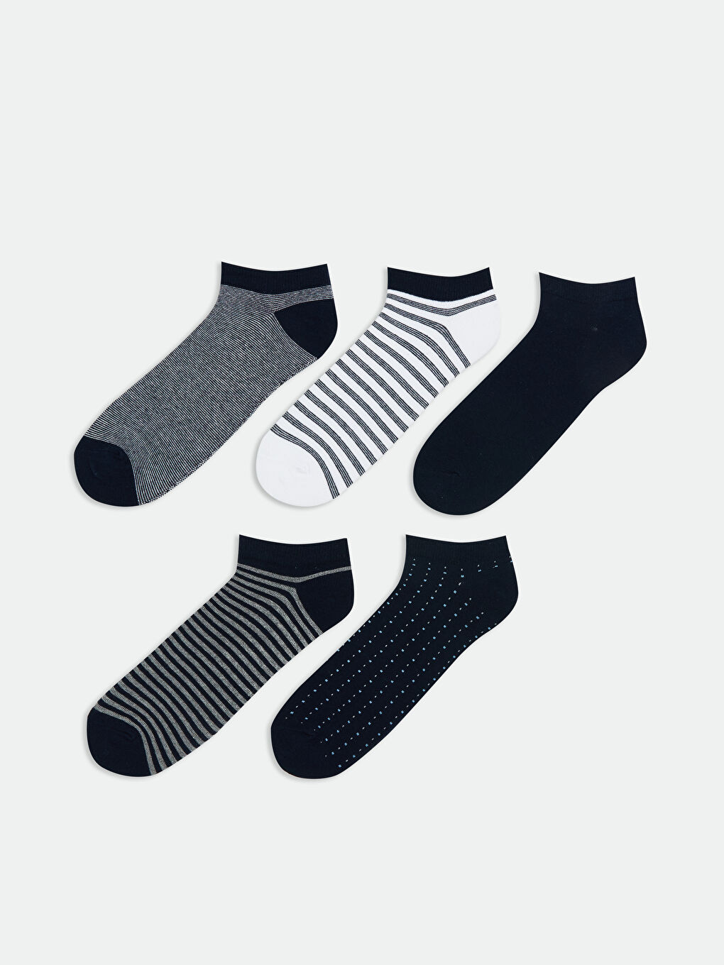 Striped Men's Trainer Socks 5 Pack-1