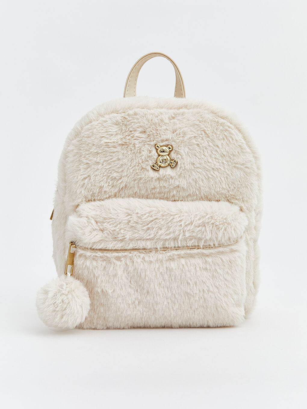 Bej Kız Çocuk Pelüş Sırt Çantası