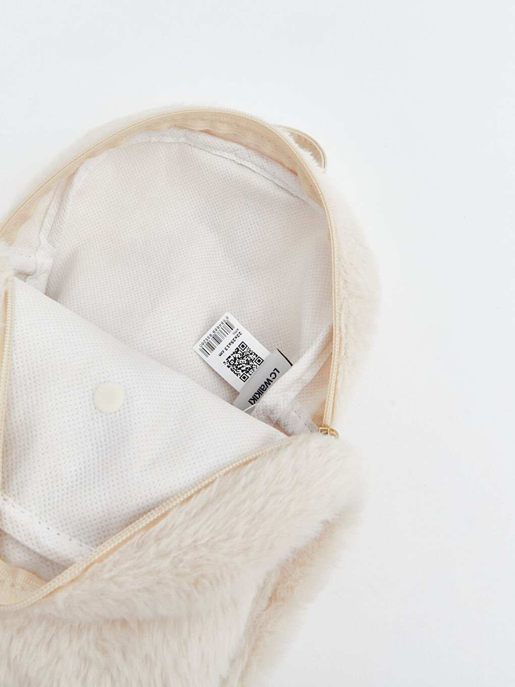 Bej Kız Çocuk Pelüş Sırt Çantası-3