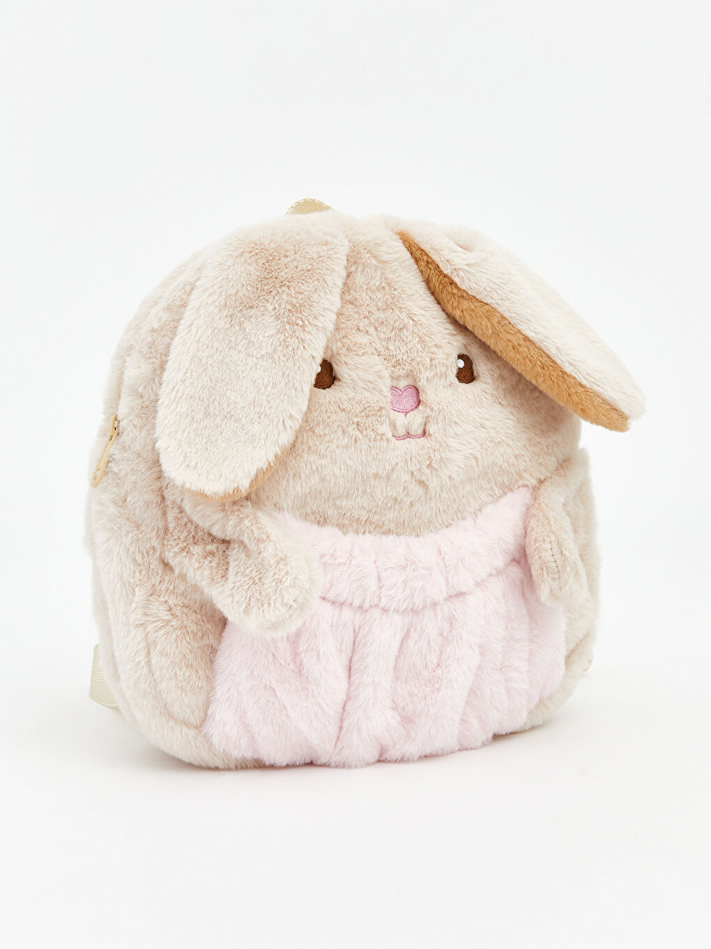 Bej Hayvan Figürlü Pelüş Kız Çocuk Sırt Çantası-1