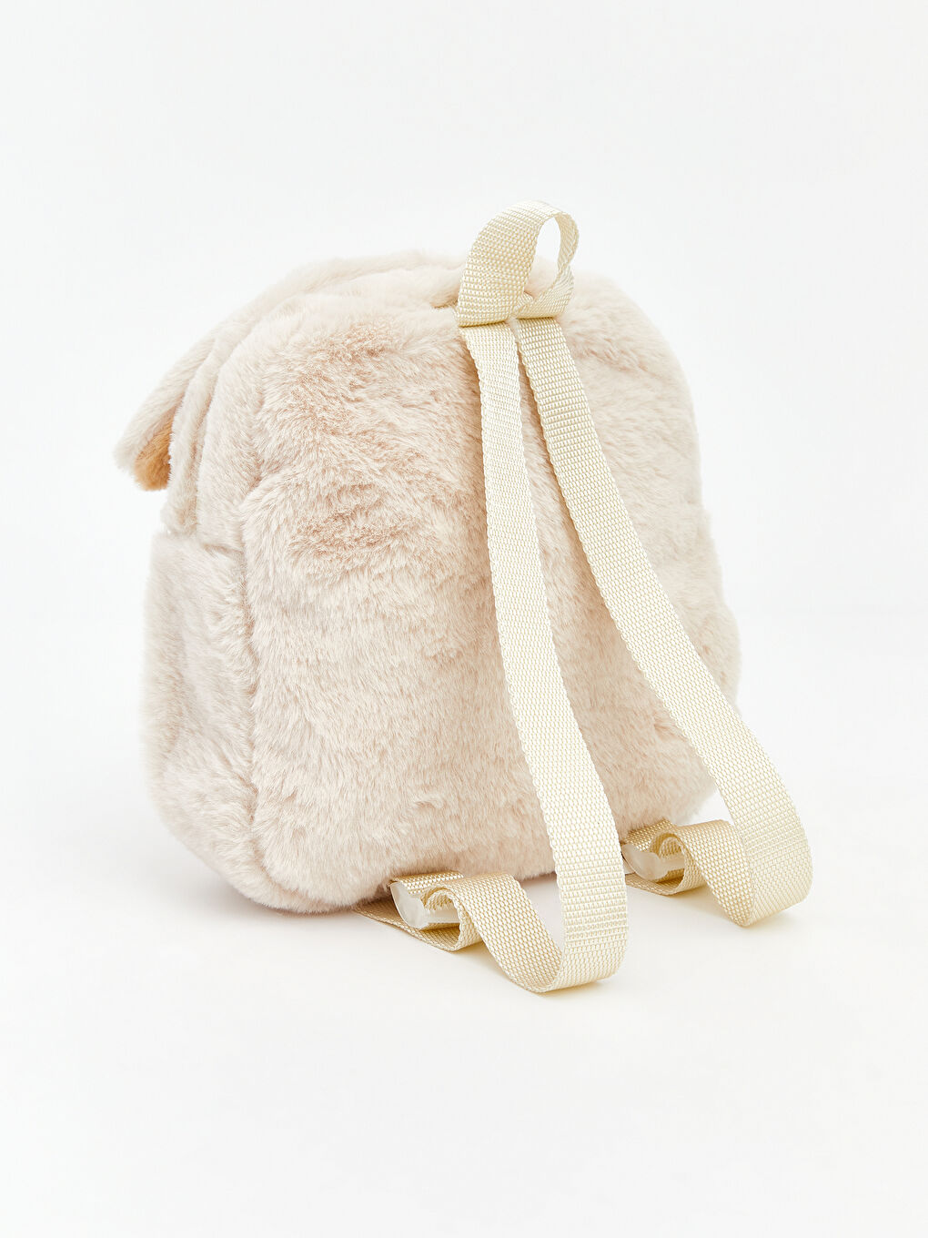 Bej Hayvan Figürlü Pelüş Kız Çocuk Sırt Çantası-2