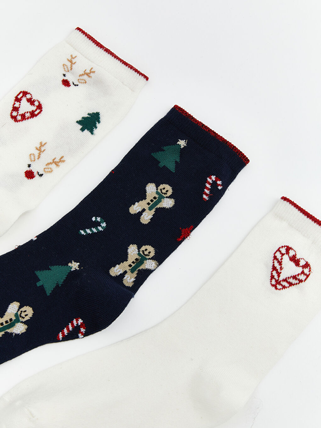 Рождественские Женские Носки до Щиколотки Комплект из 3-х Штук-2