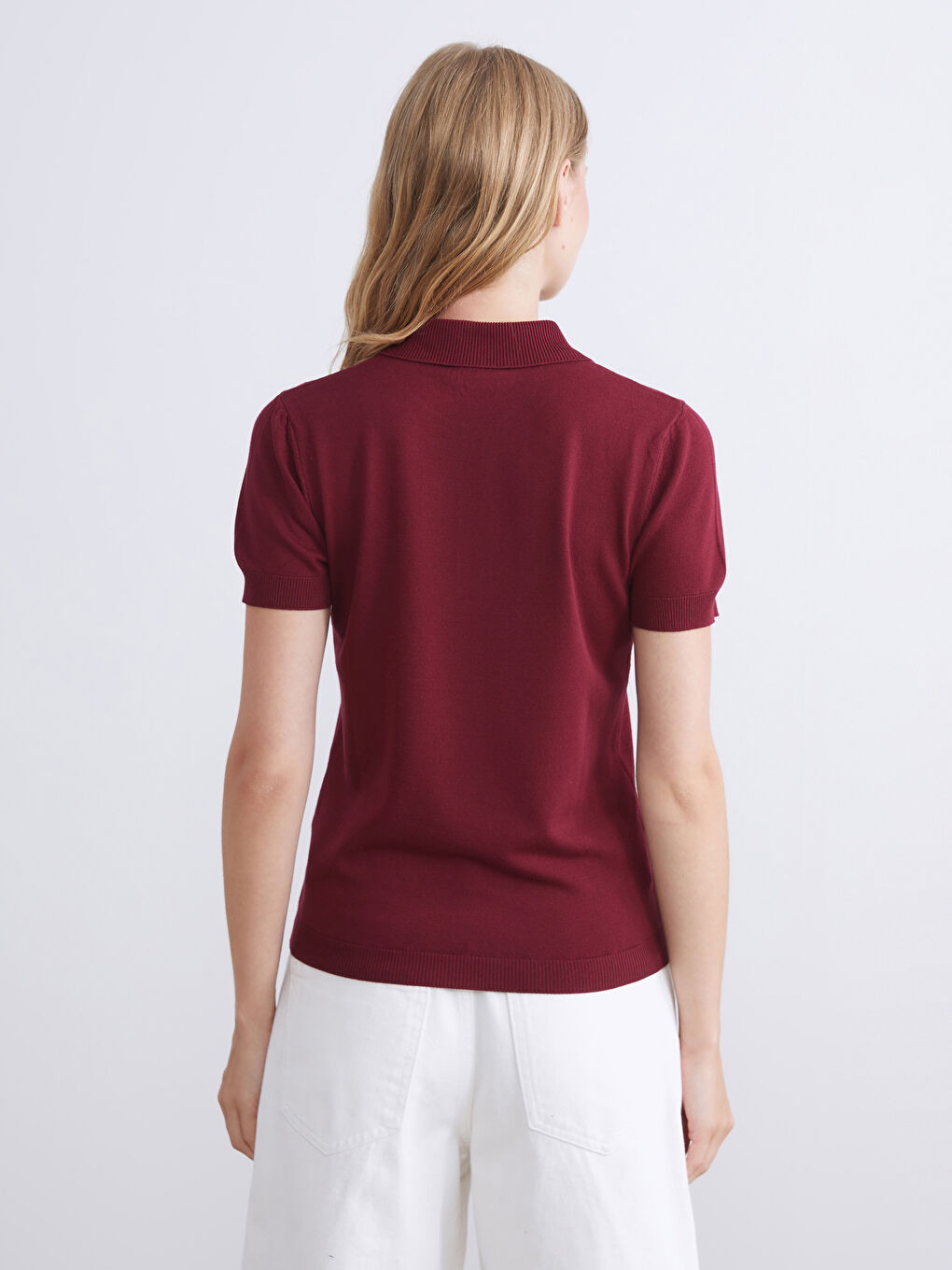 Polo Neck Women's Knitwear Sweater-3