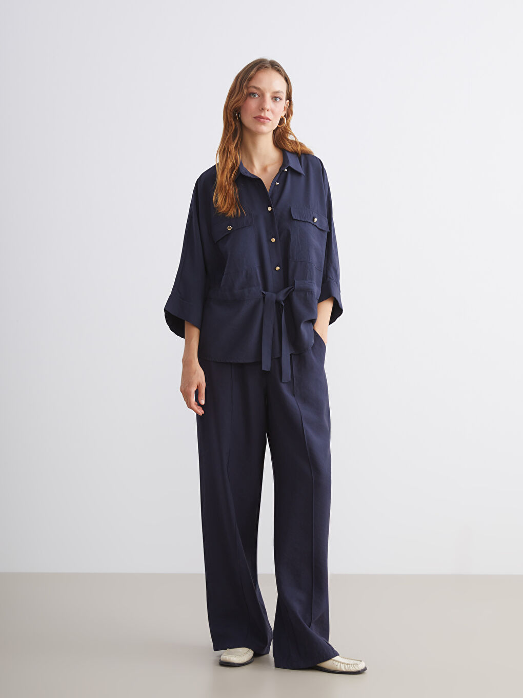 LCW Vision Oversize Modal Blend Women's Shirt -W5JU77Z8-HRC