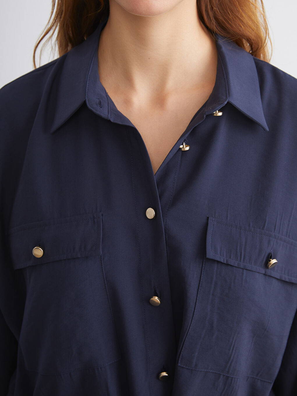 LCW Vision Oversize Modal Blend Women's Shirt -W5JU77Z8-HRC