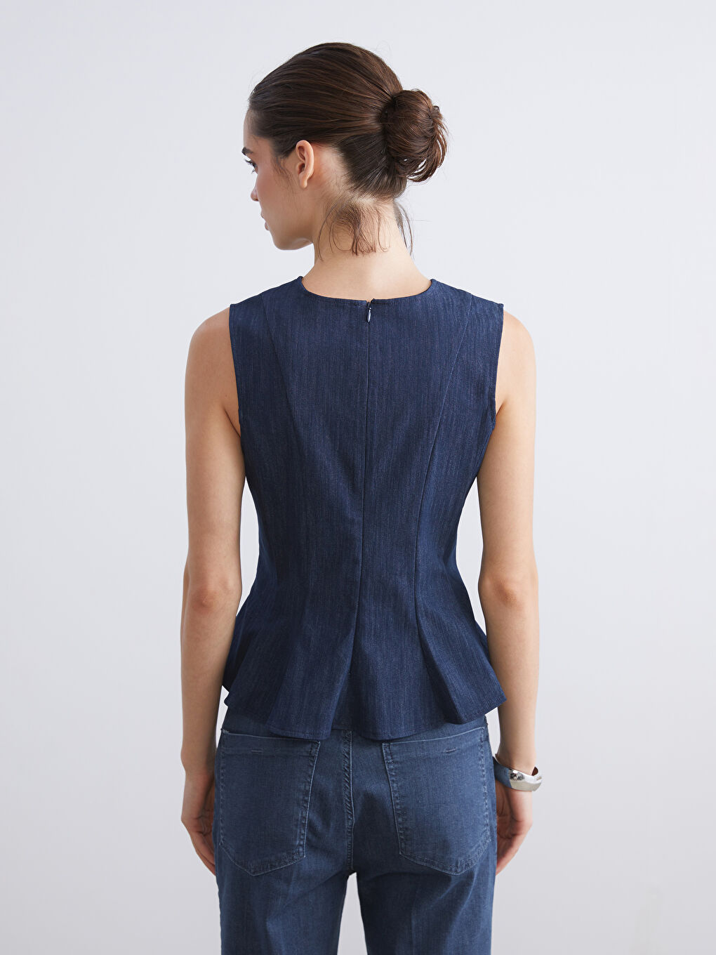 LCW Vision Woman INDIGO Denim Blouse -W5JU78Z8-14T
