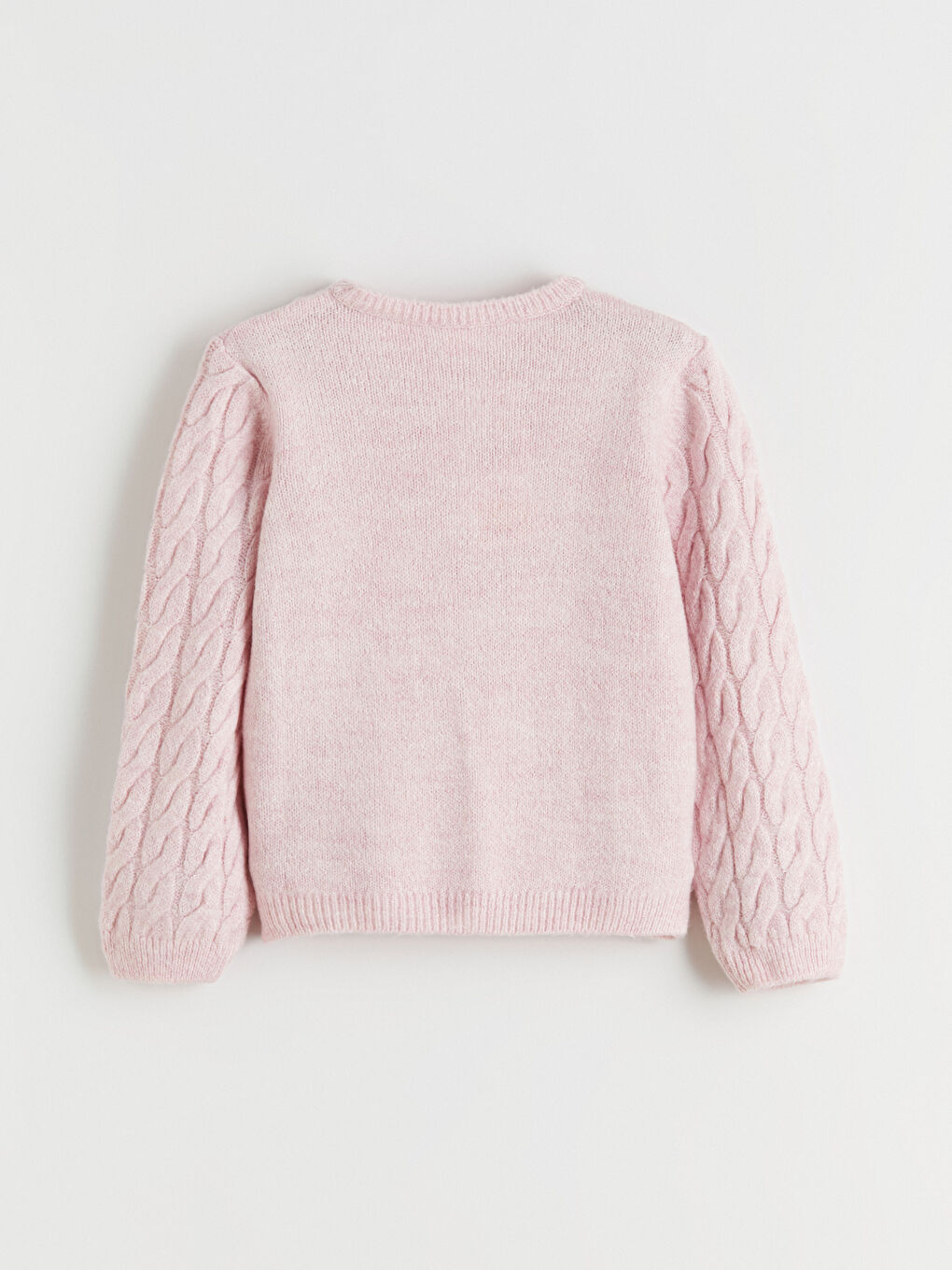 Crew Neck Girls Knitted Cardigan-2